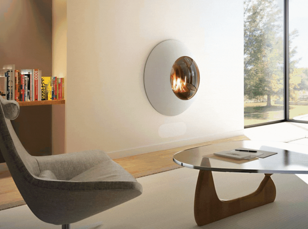 image d'exemple de cheminée insert en entreprise, design