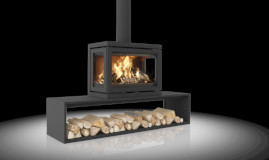 Poêle à bois Fonte Flamme Vidar Triple Médium Store - Sparte Toulouse