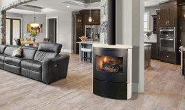 Poêle à bois Fonte Flamme Bombay acier noir, photo fabricant