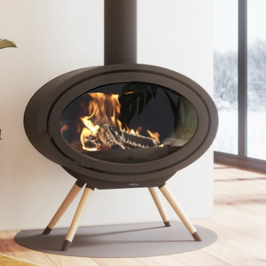 Poêle à bois Fonte Flamme Oval Front supports multiples - Sparte Toulouse