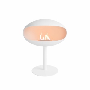 Cheminée bioéthanol Cocoon Fires pedestal blanc — Cheminées Sparte Toulouse