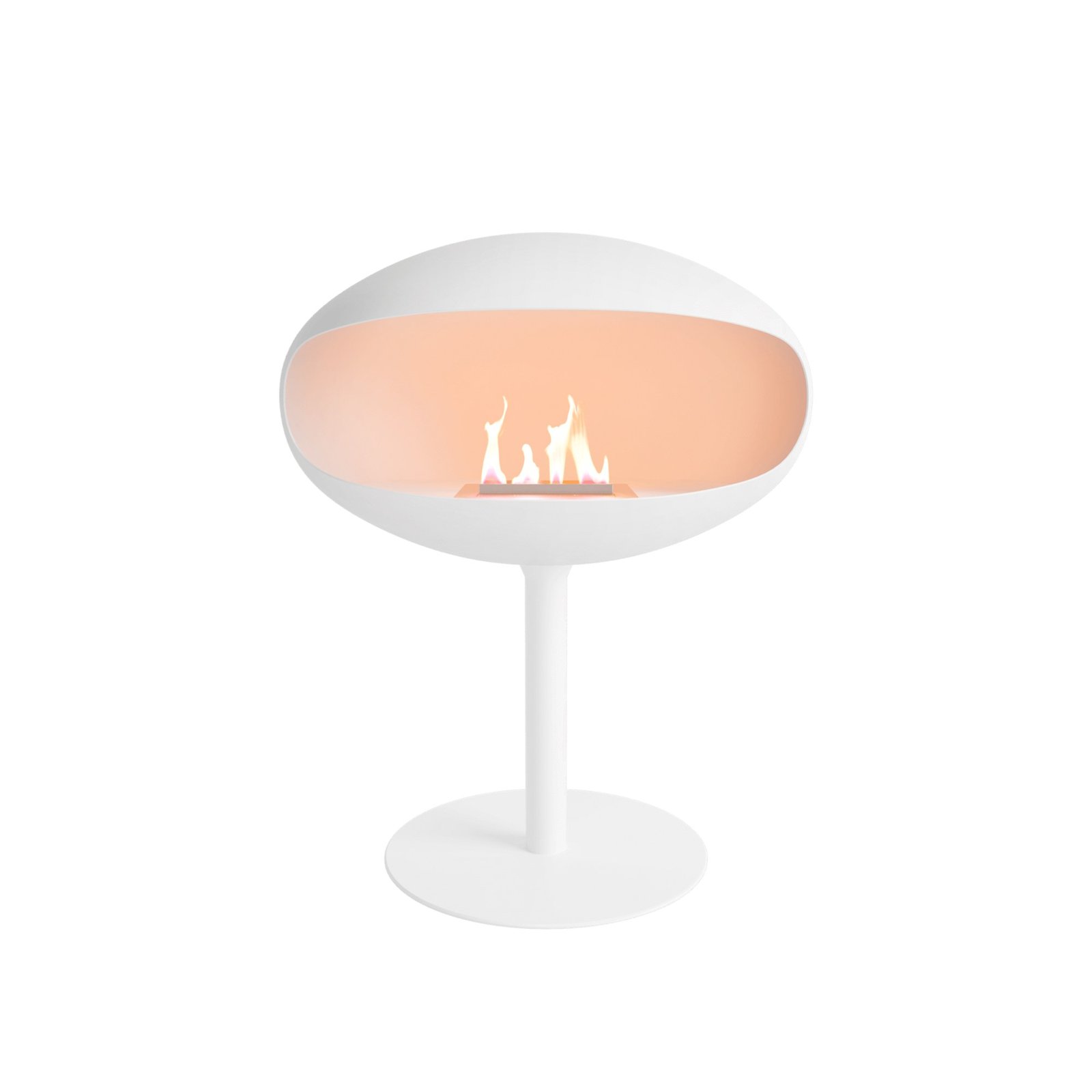 Cheminée bioéthanol Cocoon Fires pedestal blanc — Cheminées Sparte Toulouse