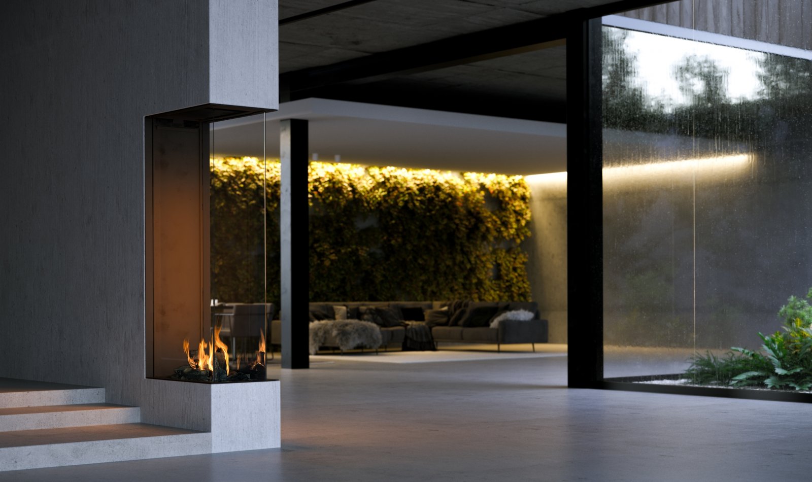 Foyer à gaz Element4 Sky Large Roomdivider - Sparte Toulouse
