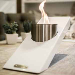 Feu de table bioéthanol Glamm Fire Oblique Single Table — Cheminées Sparte Toulouse