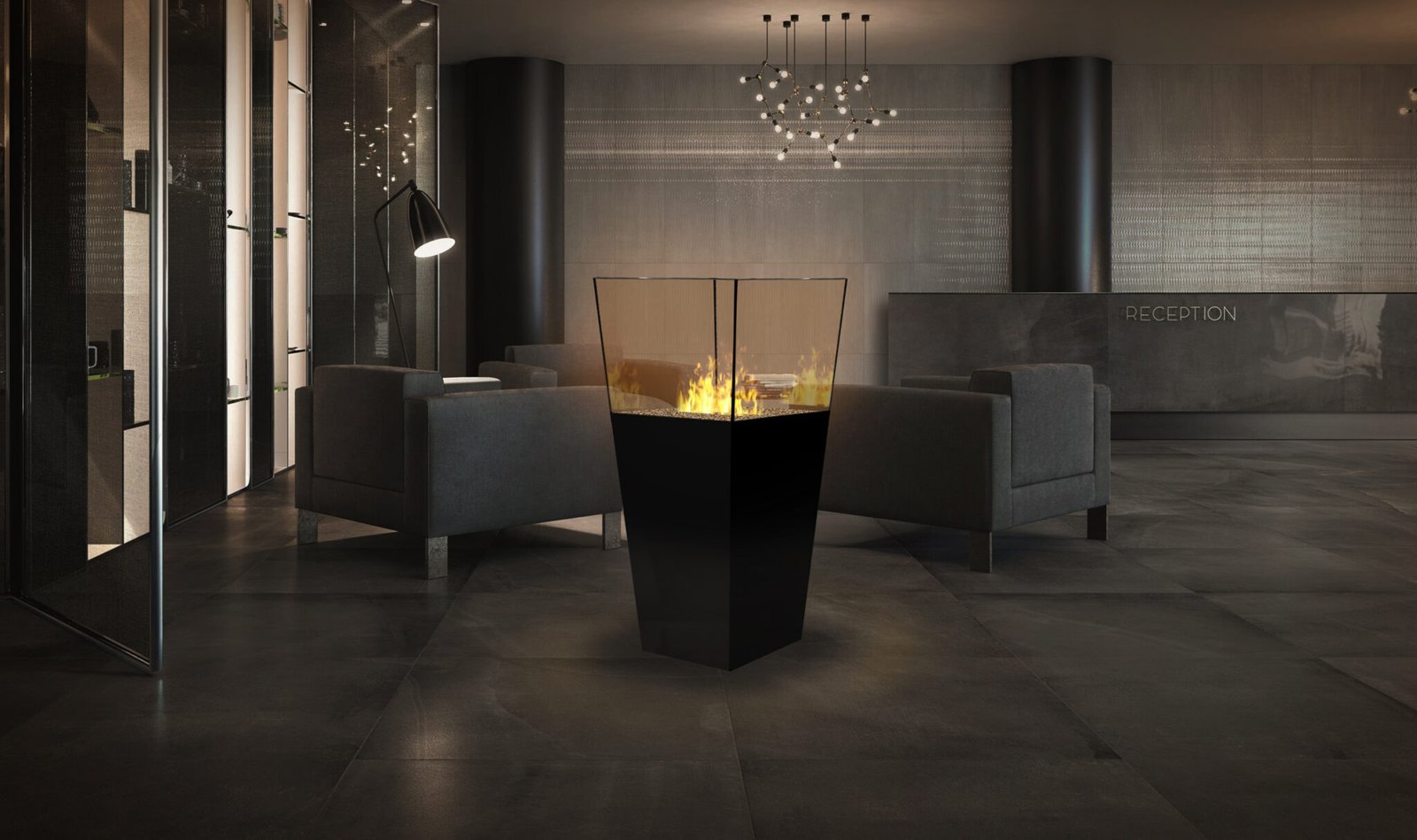 Foyer à brume d'eau The Flame Vase — Cheminées Sparte Toulouse