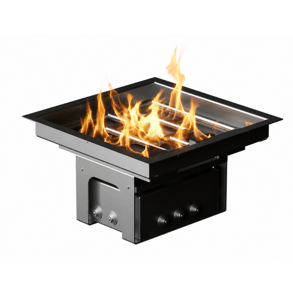 Foyer gaz d'extérieur Glamm Fire Zone de combustion Carré — Cheminées Sparte Toulouse