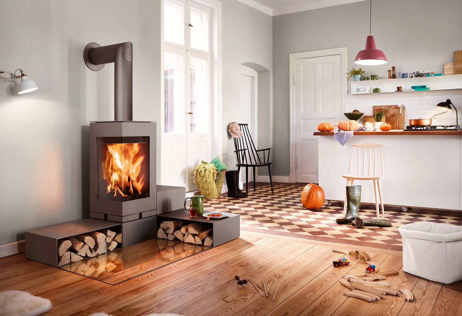 Poêle bois Skantherm Elements Eck — Cheminées Sparte Toulouse